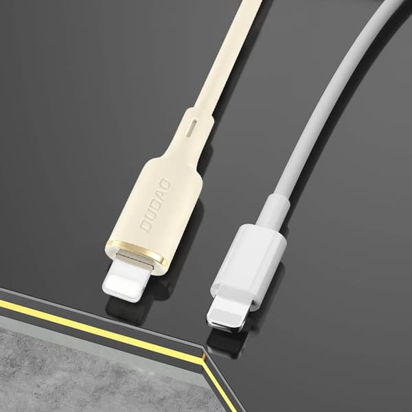 Förstärkt kabel för iPhone SR USB-A - Lightning 5A 1m, beige