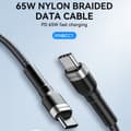 Miniatyrbillede 6 af 6: Flettet kabel USB-C - USB-C PD 65W 1m sort
