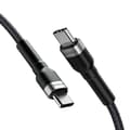 Miniatyrbillede 2 af 6: Flettet kabel USB-C - USB-C PD 65W 1m sort