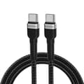 Miniatyrbillede 1 af 6: Flettet kabel USB-C - USB-C PD 65W 1m sort