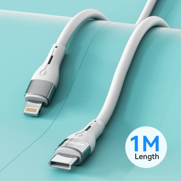 Kabel til iPhone USB-C - Lightning PD 27W 1m hvid