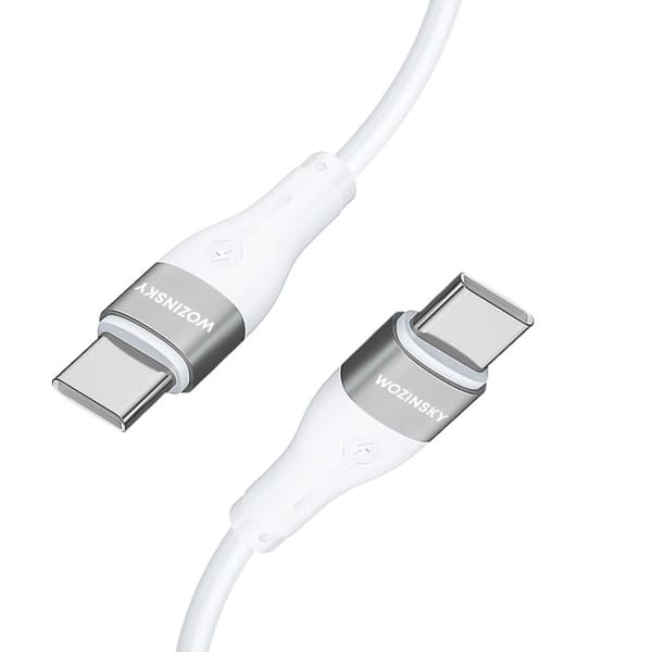 Kestävä joustava kaapeli USB-C - USB-C PD 65W 1m valkoinen