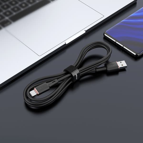 Kabel USB - USB-C 3A 1,2m sort