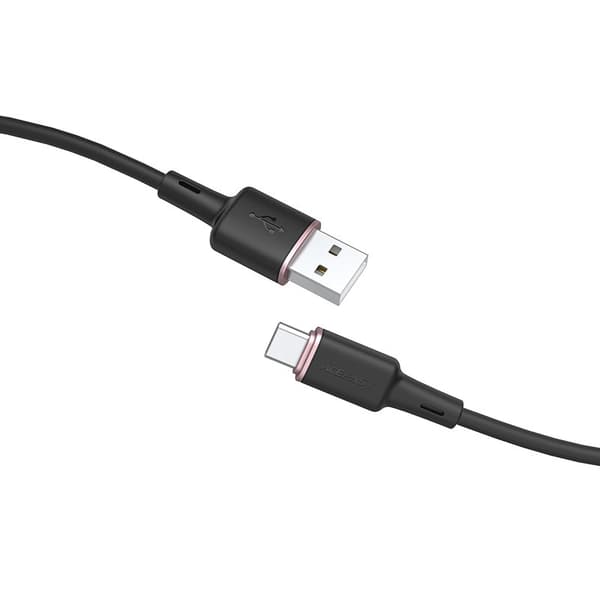 Kabel USB - USB-C 3A 1,2m sort
