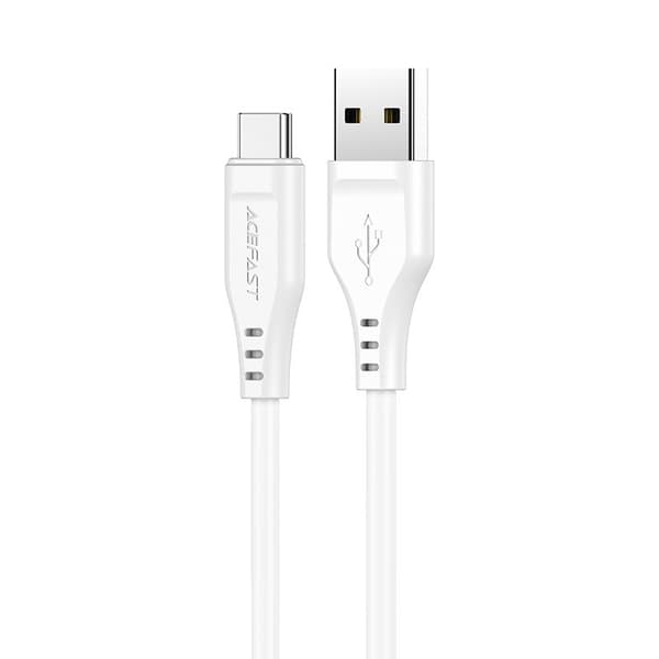 Telefonkabel USB - USB-C 3A 1,2m hvid