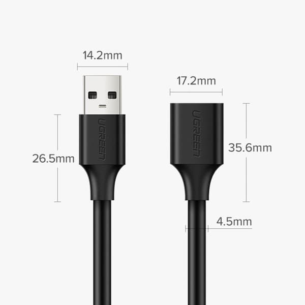 USB 2.0 förlängningskabel 480Mb/s 1,5m svart