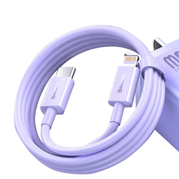iPhone USB-C - Lightning PD 20W 1m pikalatauskaapeli, violetti