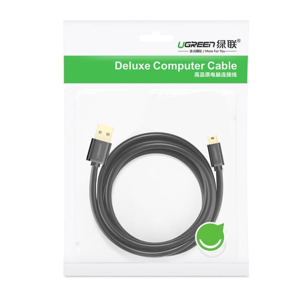 USB - mini USB-kabel 480Mbps 1m svart
