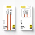 Miniatyrbild 5 av 6: Stark vinklad kabel för iPhone USB-A - Lightning 30W 1m 180 rotation orange