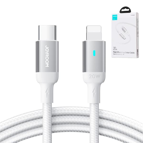 Holdbart flettet kabel til iPhone A10 Series USB-C - Lyn 20W 2m hvid