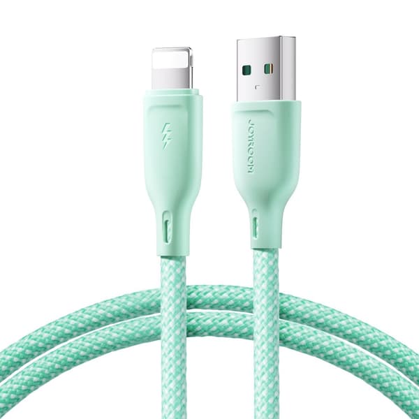 Kabel för iPhone Multi-Color Series USB-A - Lightning 3A 1m grön