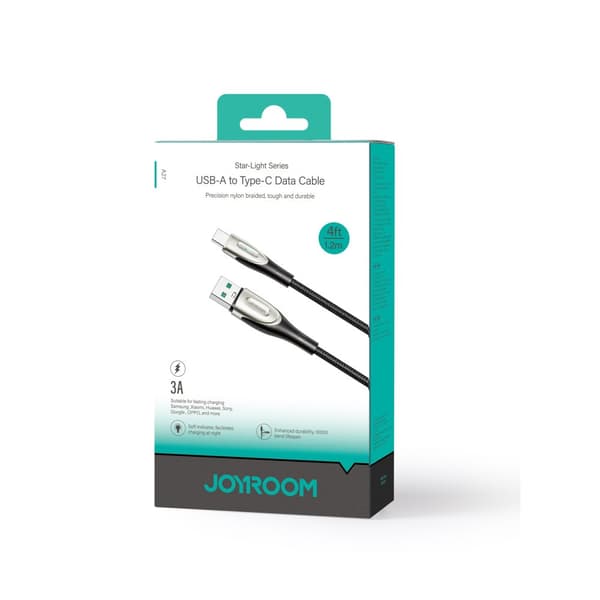 Pioneer Series USB-A - USB-C flettet kabel 100W 1,2m sort
