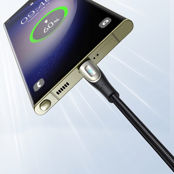 Pioneer Series USB-A - USB-C flettet kabel 100W 1,2m sort