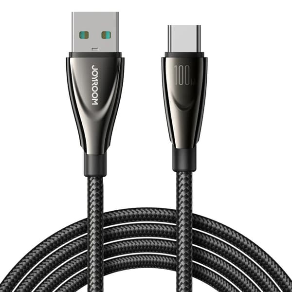 Pioneer Series USB-A - USB-C flettet kabel 100W 1,2m sort