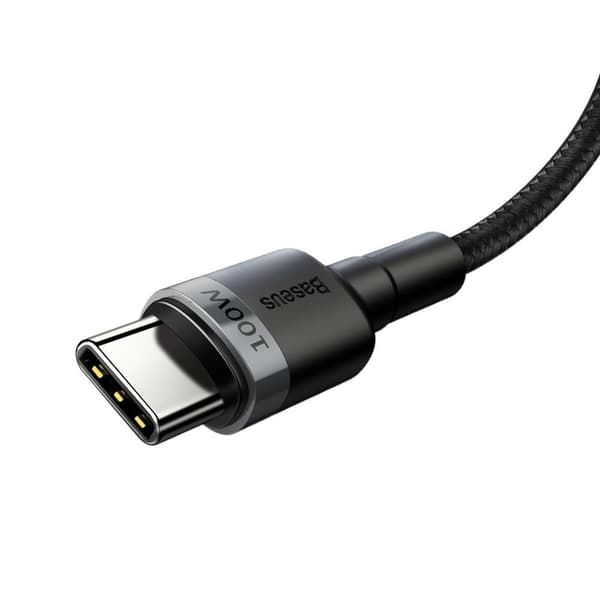 Cafule nailonkaapeli USB-C Virtalähde 2.0 100W 20V 5A 2m harmaa