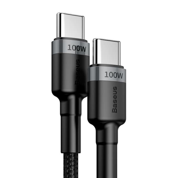 Cafule nailonkaapeli USB-C Virtalähde 2.0 100W 20V 5A 2m harmaa