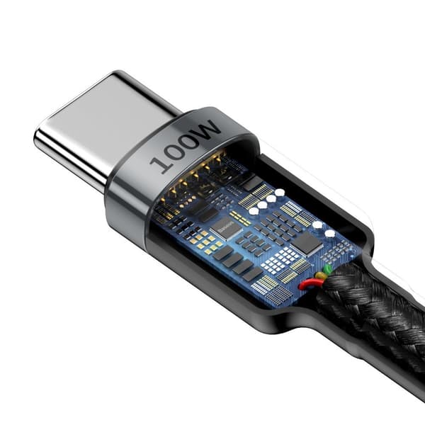 Cafule nailonkaapeli USB-C Virtalähde 2.0 100W 20V 5A 2m harmaa