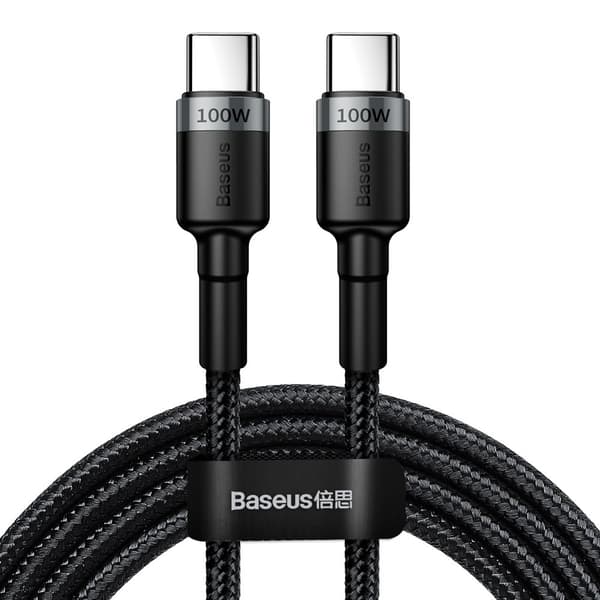 Cafule nailonkaapeli USB-C Virtalähde 2.0 100W 20V 5A 2m harmaa