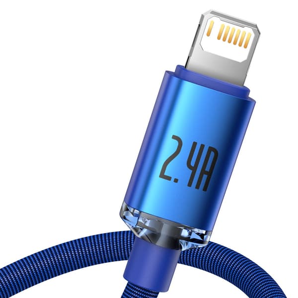 USB - Lightning-kabel til hurtig opladning og dataoverførsel, 1,2 m, blå