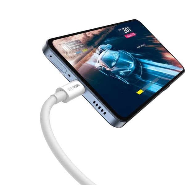 Superior Series SUPERVOOC USB-A till USB-C-kabel 65W 1m vit