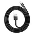 Miniatyrbillede 6 af 6: Holdbart flettet kabel til iPhone USB - Lightning QC3.0 2.4A 1m sort-grå