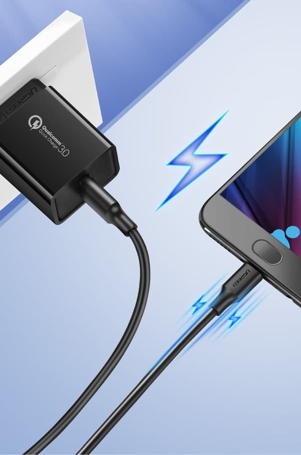 USB - micro USB kabel 2A 2m svart