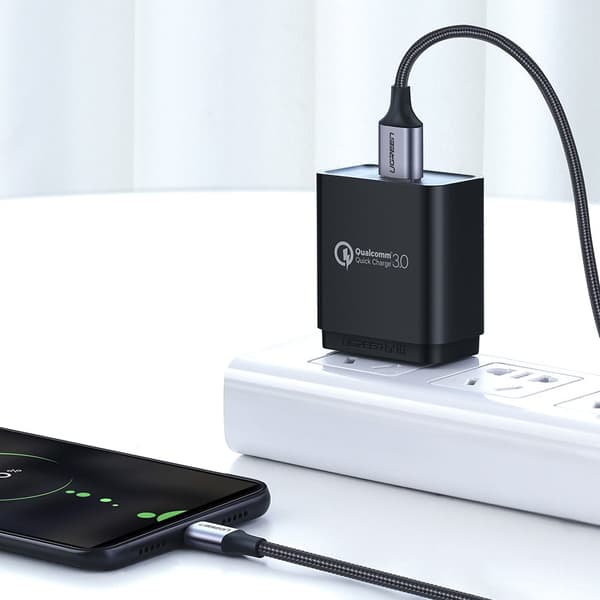 USB-micro USB-kabel, 2m, grå
