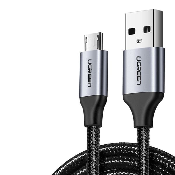 USB-micro USB-kabel, 2m, grå