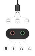 Miniatyrbild 3 av 6: Externt ljudkort musikadapter USB - 3,5 mm mini jack kabel 15 cm svart