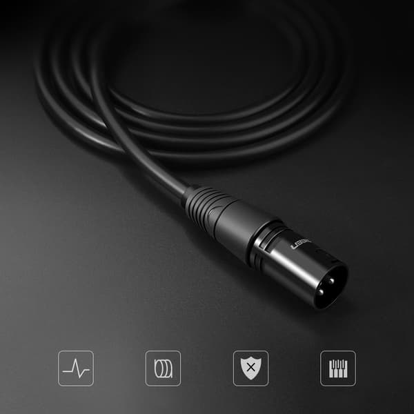 Audiojatkojohto XLR-mikrofonille, 3m, musta
