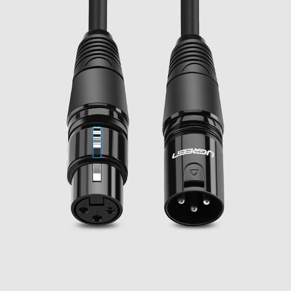 Audiojatkojohto XLR-mikrofonille, 3m, musta