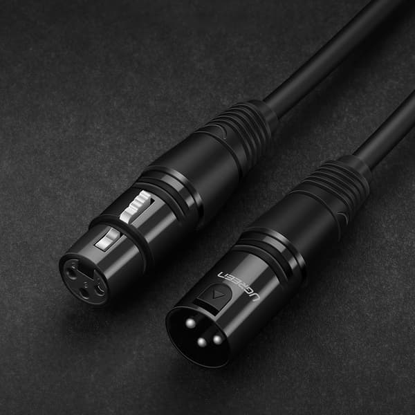 Audiojatkojohto XLR-mikrofonille, 3m, musta