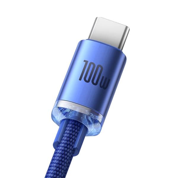 Kabel til hurtig opladning og dataoverførsel USB - USB-C 100W 1,2m blå
