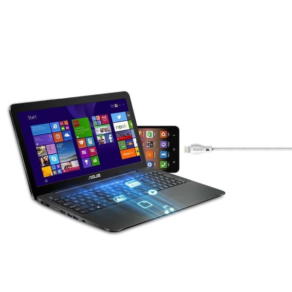 USB-kabel - micro USB 2.4A 1m vit