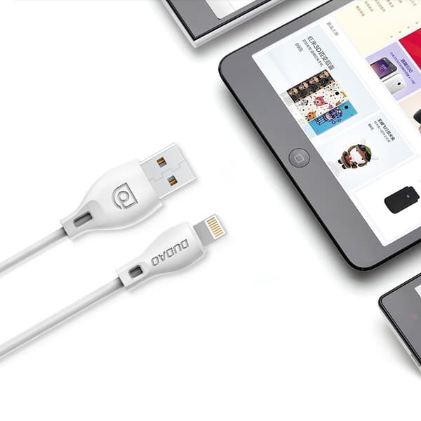 USB-kabel - micro USB 2.4A 1m vit