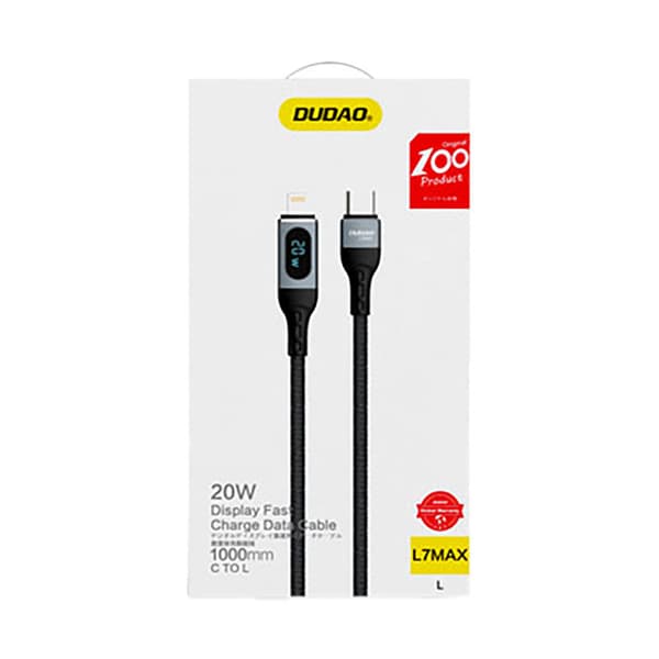 iPhone hurtig opladningskabel USB-C - Lightning PD 20W 1m sort