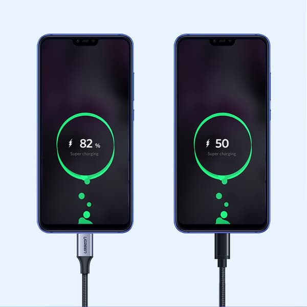 Stark flätad kabel USB - USB-C QC 3.0 3A 2m grå