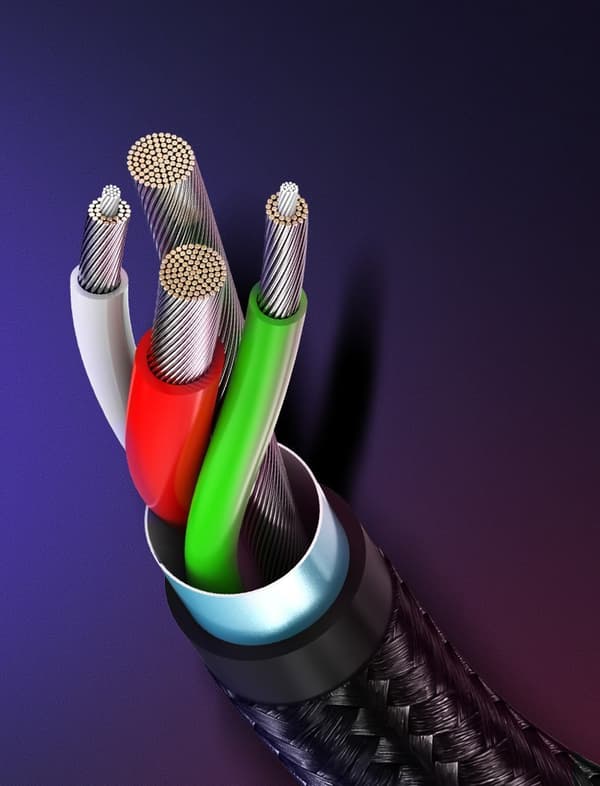 2-i-1-kabel, stark flätad kabel USB - microUSB + USB-C 1m 2,4A svart