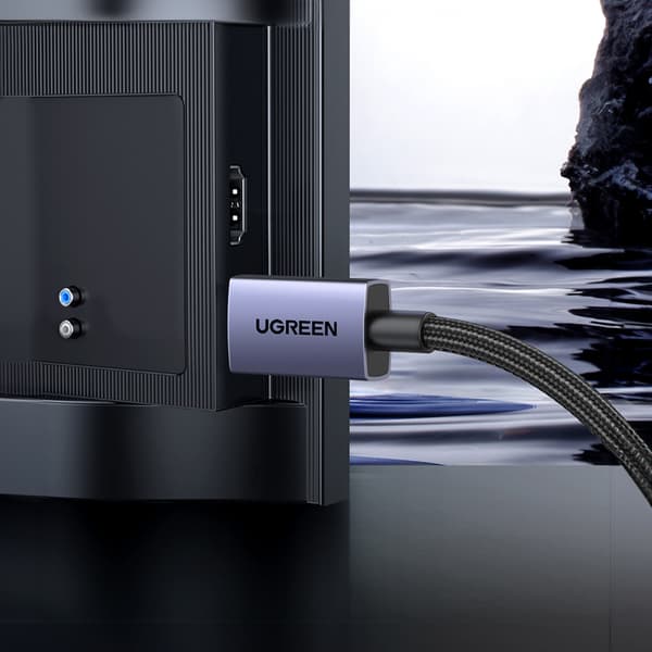 Flätad DisplayPort 2.1 16K 3D Vision-kabel, 2m, grå
