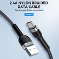 Miniatyrbillede 6 af 6: Flettet kabel USB-A - USB-C 2.4A 1m sort