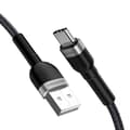 Miniatyrbillede 2 af 6: Flettet kabel USB-A - USB-C 2.4A 1m sort