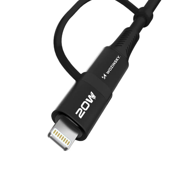 4-i-1 universalkabel 2x USB-C 1x USB-A 1x Lightning 60W 1m sort