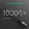 Miniatyrbillede 6 af 6: Kabel til iPhone MFi USB-C - Lightning 480Mb/s 3A 2m sort