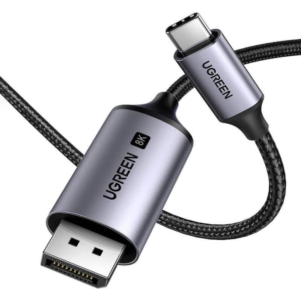 Audio video kabel USB-C - DisplayPort 8K HDR HDCP2.3 eARC 2m grå
