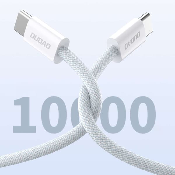Holdbart UCB-C PD 60W kabel med kulfiberfletning, 1m, lyseblå