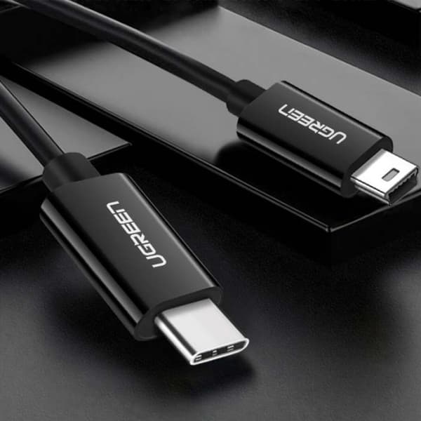 USB-C - miniUSB-kabel 480Mbps 1m svart