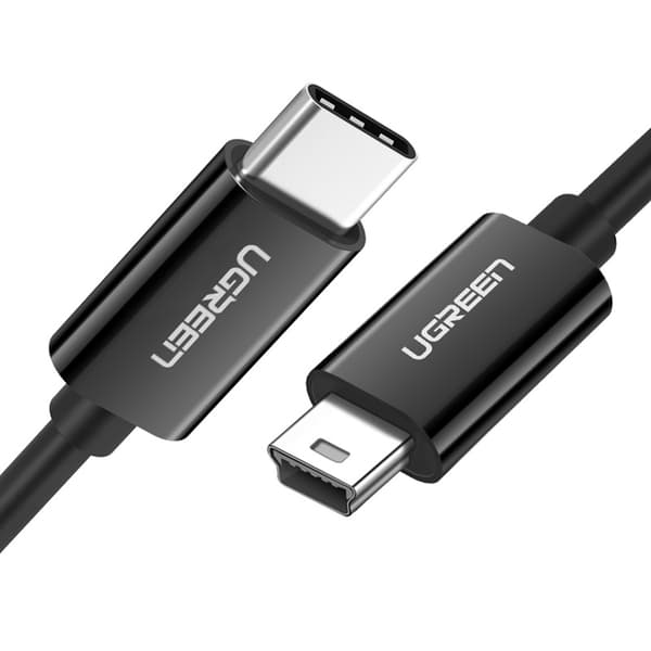 USB-C - miniUSB-kabel 480Mbps 1m svart