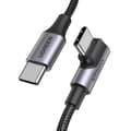 Miniatyrbillede 1 af 4: Vinklet USB-C PD QC kabel 100W 5A 1m sort