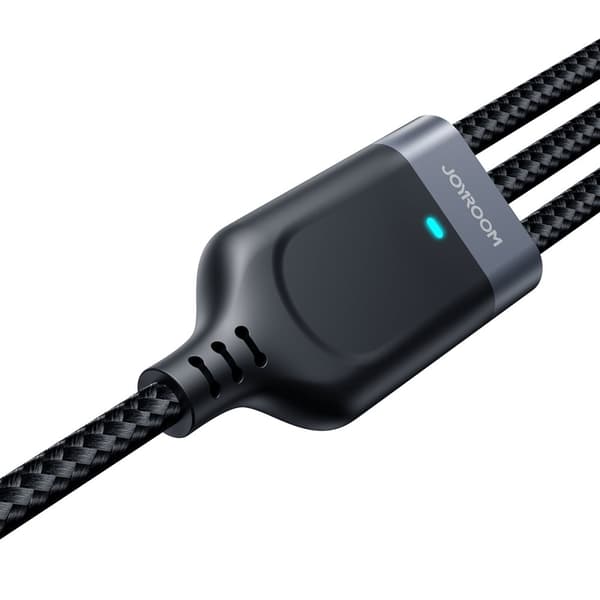 3in1-kabel USB-A - iPhone Lightning USB-C microUSB Multi-Use 1,2 m svart