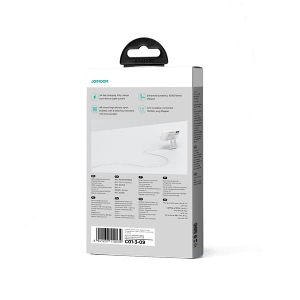 Kabel för iPhone USB-A - Lightning 3A Multi-Color Series 1m vit
